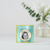 *~*公証人写真メタルアクア調印剤 スクエア名刺 (スタンド正面)