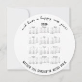 公証人切手クリスマスリース2026カレンダーカード カード (裏面)