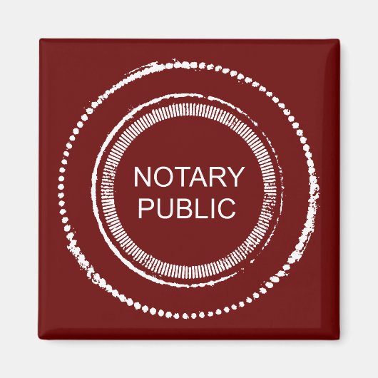 公証人動揺して丸印 マグネット (正面)