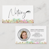 *~*公証人向けフォトペンフェザー署名エージェントスター 名刺 (正面/裏面)