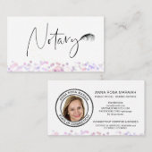 *~*公証人向けペンフェザー署名エージェントの写真 名刺 (正面/裏面)