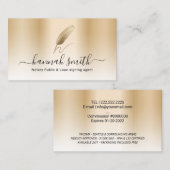 公証人向けローン署名エージェント金ゴールドクイルペンロゴ 名刺 (正面/裏面)