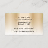 公証人向けローン署名エージェント金ゴールドクイルペンロゴ 名刺 (裏面)