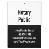 公証人向け白黒プロモーションテンプレート クリップボード (裏面)