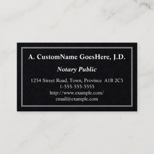 公証人基本公証 名刺 (正面)