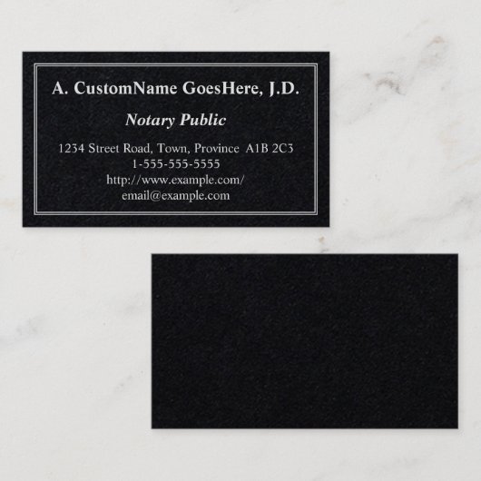 公証人基本公証 名刺 (正面/裏面)