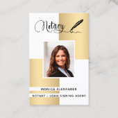 公証人白色金ゴールド写真QRコードローン署名業者 名刺 (正面)