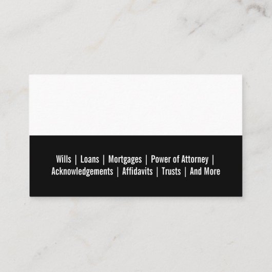 公証人白黒テンプレート 名刺 (裏面)