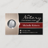 公証人署名エージェモダンントのブラック&金ゴールド写真 名刺 (正面)