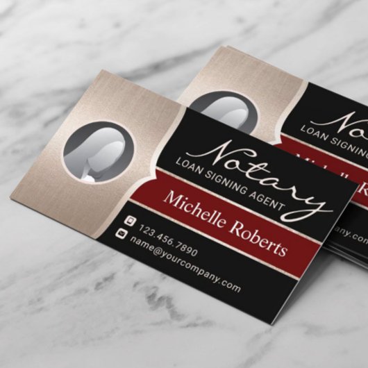 公証人署名エージェモダンントのブラック&金ゴールド写真 名刺