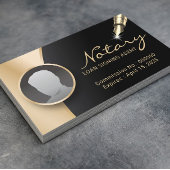 公証人署名エージェモダンントのブラック&金ゴールド写真 名刺