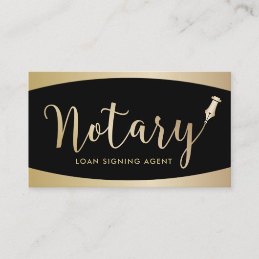 公証人署名エージェモダンントブラック&金ゴールド 名刺 (正面)