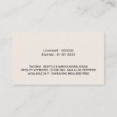 公証人署名エージェントエレガントアイボリー金ゴールド写真 名刺 (裏面)