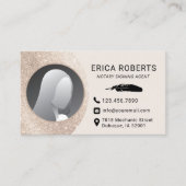 公証人署名エージェントエレガントアイボリー金ゴールド写真 名刺 (正面)