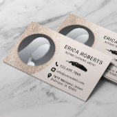 公証人署名エージェントエレガントアイボリー金ゴールド写真 名刺