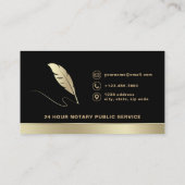 公証人署名エージェントフォトブラック&金ゴールド 名刺 (裏面)