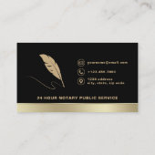 公証人署名エージェントフォトブラック&金ゴールド 名刺 (裏面)