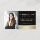 公証人署名エージェントフォトブラック&金ゴールド 名刺 (正面)