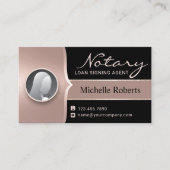 公証人署名エージェントモダンバラ金ゴールド写真 名刺 (正面)