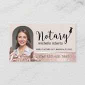 公証人署名エージェントモダンバラ金ゴールド写真 名刺 (正面)