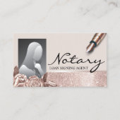 公証人署名エージェント赤面バラ金ゴールドフローラ写真 名刺 (正面)