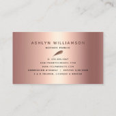 公証人署名エージェントCopper PInkグリッタースクリプト 名刺 (裏面)