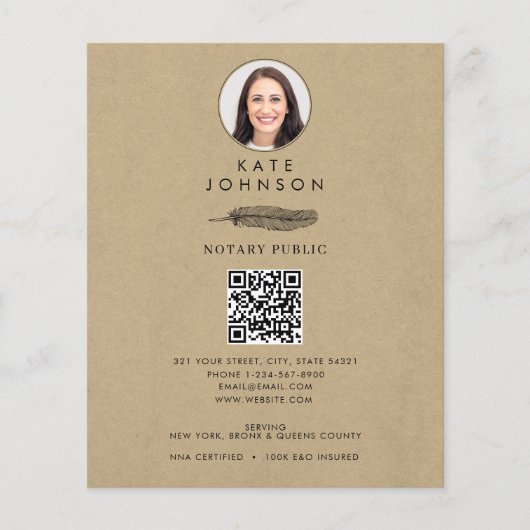 公証人署名代理人フェザーKraftロゴの写真 チラシ (正面)