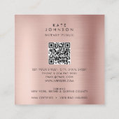 公証人署名代理人フェザーQuillバラ金ゴールド スクエア名刺 (裏面)