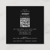 公証人署名代理人フェザーQuillロゴの写真 スクエア名刺 (裏面)