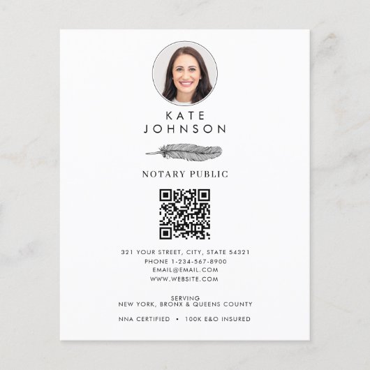 公証人署名代理人フェザーQuillロゴの写真 チラシ (正面)