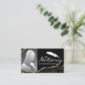 公証人署名代理人モダンブラック金ゴールド瑪瑙の写真 名刺 (スタンド正面)