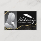 公証人署名代理人モダンブラック金ゴールド瑪瑙の写真 名刺 (正面)