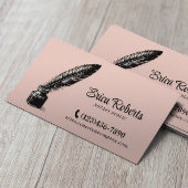 公証人署名代理人ヴィンテージクイルペン赤面ピンク 名刺