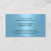 公証人署名用エージェントのライトブルーのクイルのロゴ 名刺 (裏面)