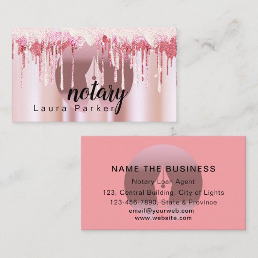 公証人融資契約者バラ金ゴールド滴下 名刺 (正面/裏面)