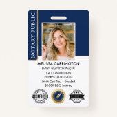 公証人認定公会場写真QRネイビー金ゴールド バッジ (正面)