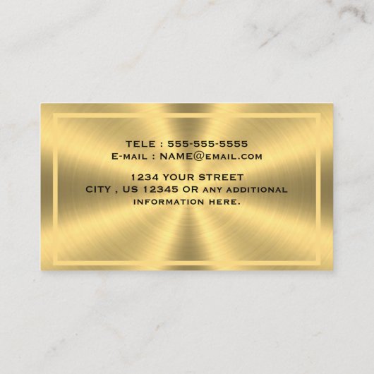 公証人認証エージェントのブラック&金ゴールド – ロゴ 名刺 (裏面)