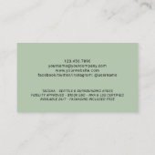 公証人調印代理モダン人Sage Green Photo 名刺 (裏面)