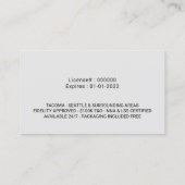 公証人調印代理モダン銀フローラ写真 名刺 (裏面)