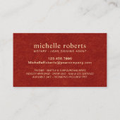 公証人調印代理レッドベルベット金ゴールドゲート 名刺 (裏面)