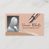 公証人調印剤エレガントピーチカラー写真 名刺 (正面)