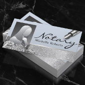 公証人調印剤銀フローラブルー写真 名刺