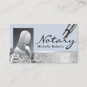 公証人調印剤銀フローラブルー写真 名刺 (正面)