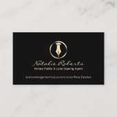 公証人金ゴールドペンのロゴローンの署名業者 名刺 (正面)