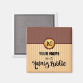 公証人金ゴールド印鑑モノグラムカスタマイズ名 マグネット (正面/裏面)