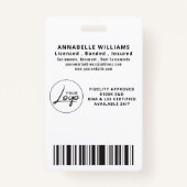 公証人金ゴールド&ブラックタイポグラフィ写真バッジ バッジ (裏面)