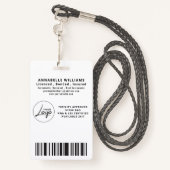 公証人金ゴールド&ブラックタイポグラフィ写真バッジ バッジ (裏面ランヤード)