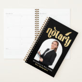 公証人金ゴールド&ブラックタイポグラフィ写真 プランナー手帳 (ディスプレー)