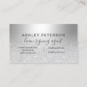 公証人銀グリッターグラデーション金属箔 名刺 (裏面)