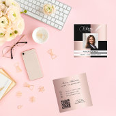 公証人黒バラ写真QRコードローン署名業者 スクエア名刺